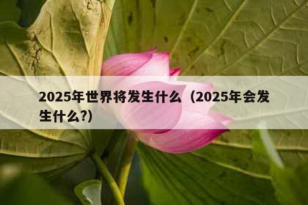 2025年世界将发生什么（2025年会发生什么?）