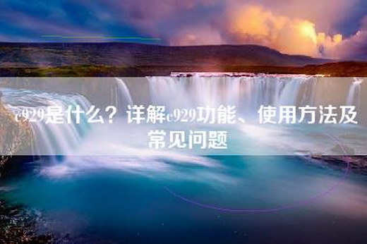 c929是什么？详解c929功能、使用方法及常见问题