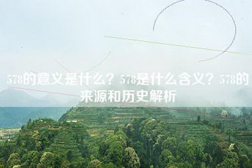 578的意义是什么？578是什么含义？578的来源和历史解析