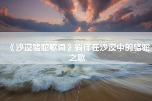 《沙漠骆驼歌词》徜徉在沙漠中的骆驼之歌