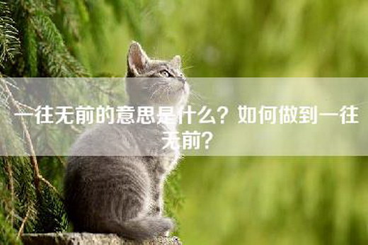 一往无前的意思是什么？如何做到一往无前？